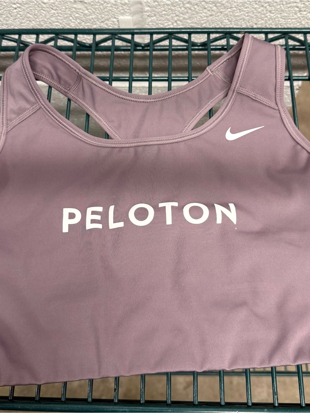 Peloton Mauve Racerback Sports Bra with White Logos